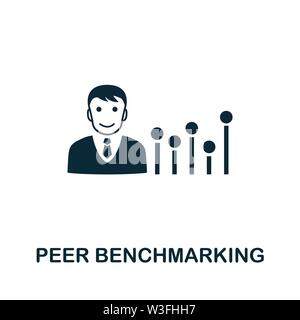 Peer Benchmarking vektor Symbol. Kreative Zeichen von Business Management icons Collection. Flache Peer Benchmarking Symbol für Computer und Stock Vektor