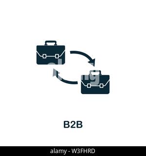 B2B-Vektor Symbol. Kreative Zeichen von Business Management icons Collection. Gefüllte Wohnung B2B Symbol für Computer und mobile Stock Vektor