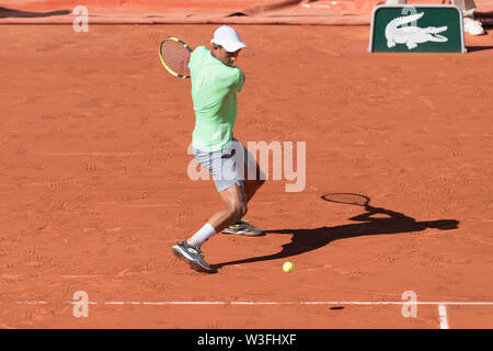 Antoine Hoang aus Frankreich während des 12.Tag der French Open am 1. Juni 2019 in Paris, Frankreich Stockfoto