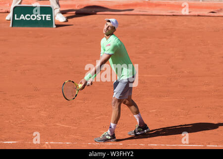 Antoine Hoang aus Frankreich während des 12.Tag der French Open am 1. Juni 2019 in Paris, Frankreich Stockfoto