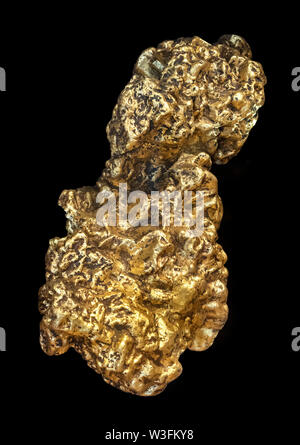 Der weltweit zweitgrößte Gold Nugget. Replik des Welcome Nugget, ein Goldnugget mit einem Gewicht von 2.218 Feinunzen (69,0 kg; 109 lb) bei Bäckerei Hill in der Nähe von Ballarat, Victoria im Juni 1858 gefunden. Auf Anzeige in der Ballarat Gold Museum, Ballarat, Victoria, Australien. Stockfoto