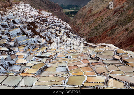 Salz Teiche in Maras, South Peru, Südamerika Stockfoto