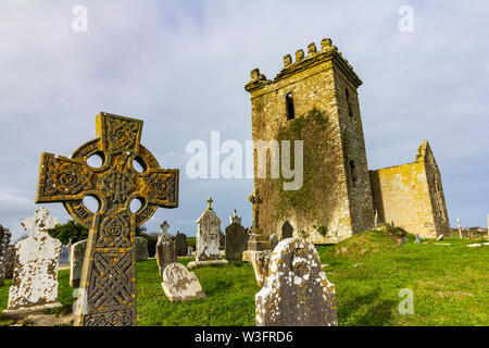 In einem Feld auf dem Ring von Haken, County Wexford, Irland sind die Ruinen von Templetown Kirche Stockfoto