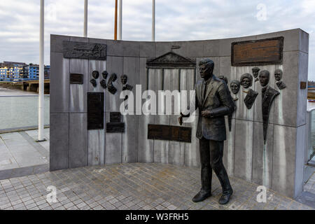 New Ross, Irland - 22. Januar 2019 - Das John F. Kennedy Memorial liegt am Ufer des Flusses Barrow in der Nähe der Stammsitz der Kennedy entfernt Stockfoto