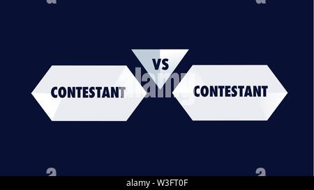 VS-Logo. Im Vergleich zu der Konkurrenz, mit Platz für Text. Vector Illustration. VS Logo Banner. video game. Im Vergleich zu der Konkurrenz, mit Platz für Text Stock Vektor