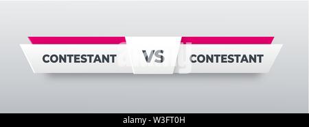 VS-Logo. Im Vergleich zu der Konkurrenz, mit Platz für Text. Vector Illustration. Grau vs Banner. Fußball, Basketball, Fußball Bildschirm. Vector Illustration Stock Vektor
