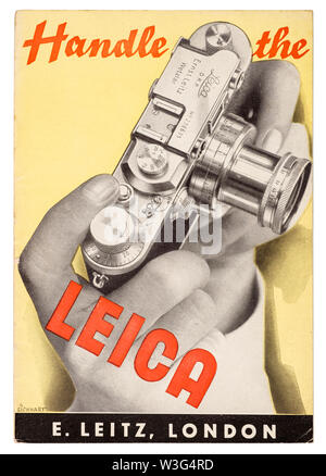 Vintage Leica vertrieb Faltblatt 'Griff der Leica' Stockfoto