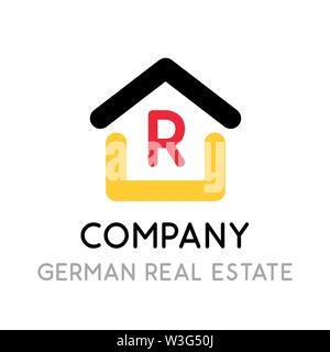 Logo für Immobilienunternehmen in Deutschland. Vektor Symbol sieht toll sowohl auf der Website und in der mobilen App. Stock Vektor