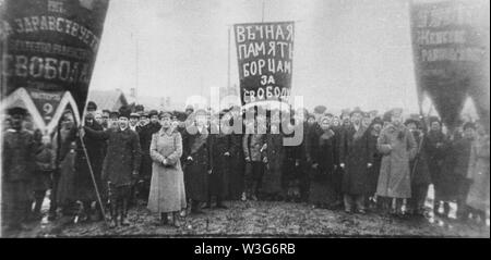 Demonstration in Samara während der Februarrevolution 1917 in Rußland. Stockfoto