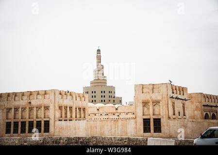 Al Fanar Moschee, die Spirale Moschee, die in Doha, Katar genannt. Stockfoto