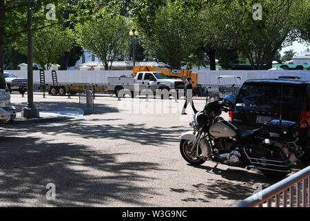 Washington DC, USA. Am 15. Juli 2019. Das Weiße Haus erfährt, in einen neuen Zaun von der North West Gate. Credit: Christy Bowe/ZUMA Draht/Alamy leben Nachrichten Stockfoto