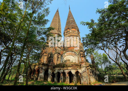 Dem achtzehnten Jahrhundert Tempel, Sonarang/Tempel, an Sonarang Dorf im Tongibari Upazila in Munshiganj, Bangladesch. Stockfoto