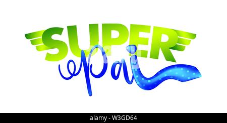 Die brasilianischen Vatertag Schriftzug. Vector Illustration. Typografisches Logo. Kalligraphie Titel. Festliche Elemente. Dekorative Komposition. Stock Vektor