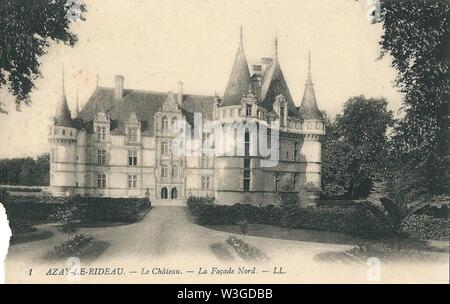 Château d'Azay-le-Rideau - carte Postale - ein 1. Stockfoto