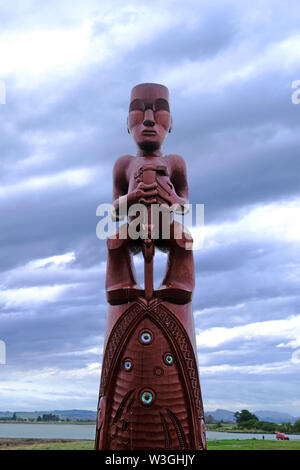 Kompass zentrale Stein von den Maori in Neuseeland Stockfoto