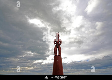 Kompass zentrale Stein von den Maori in Neuseeland Stockfoto