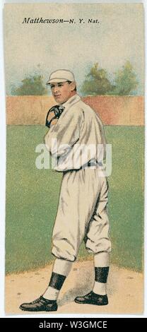 Christy Mathewson-Albert Bridwell, New York Giants, Baseball card Portrait Stockfoto