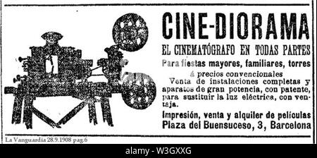 Cine-Diorama -1908-09-28 - Vanguardia. Stockfoto