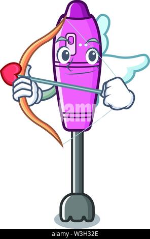 Amor immersion Maskottchen blender am Küchentisch Stock Vektor