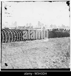 City Point), Virginia (Nähe). Park der Armee wagen Räder Stockfoto