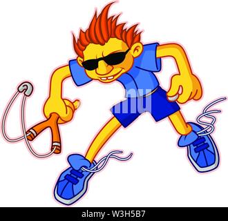 Lustige cartoon Bad Boy. Unternehmen Charakter. Vector Illustration für alle Medien. Bild ist auf einem weißen Hintergrund für Druck, Banner oder Website isoliert. Stock Vektor