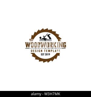 Holzbearbeitung gang Logo Design template Vector Element isoliert Stock Vektor