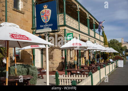 Tasmanien, Richmond Richmond Arms Hotel und Pub in diesem historischen Dorf auf dem convict Trail in der Nähe von Hobart, Tasmanien, Australien Stockfoto