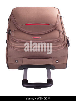 Canvas Koffer isoliert auf weißem Stockfoto