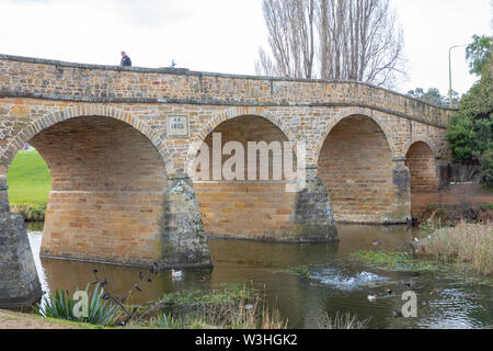 Richmond Bridge Tasmanien, 19. Jahrhundert Erbe Brücke auf der convict Trail in Richmond, Tasmanien, Australien Stockfoto