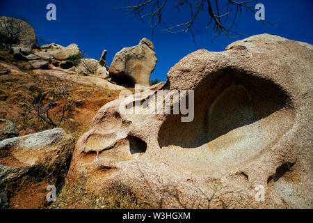 Ston Felsbrocken Felsen - IDAR Hügel Viertel Sabarkantha Gujarat Indien Stockfoto