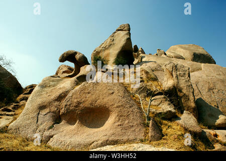 Ston Felsbrocken Felsen - IDAR Hügel Viertel Sabarkantha Gujarat Indien Stockfoto