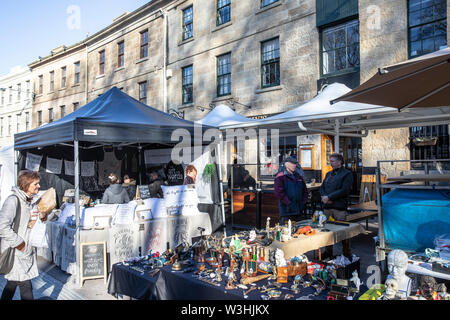 Salamanca Markt am Samstag in Hobart Stadtzentrum, diese außerhalb der Märkte findet jeden Samstag, Hobart, Tasmanien, Australien Stockfoto