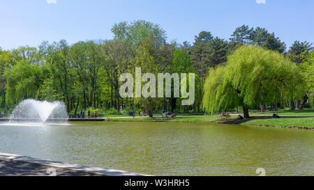 Debrecen Ungarn 04 19 2019 Touristen und Einheimische genießen Sie die schöne Zeit in Debrecen's Great Forest Park Stockfoto