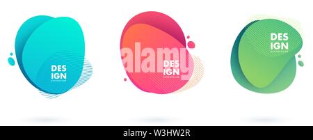 Abstrakte moderne grafische Elemente. Dynamische farbigen Formen und Linien. Gradient abstrakte Banner mit fließenden Flüssigkeiten, Formen. Vorlage für die Stock Vektor