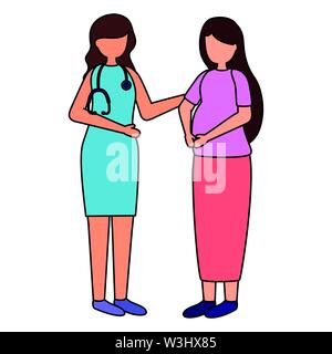 Schwangerschaft und Mutterschaft Szene flach Stock Vektor