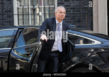 London, Großbritannien. 16. Juli, 2019. Minister für das Cabinet Office und Kanzler des Herzogtums Lancaster Der Rt Hon David Lidington CBE MP kommt für die wöchentliche Kabinettssitzung in 10 Downing Street, London. Credit: Keith Larby/Alamy leben Nachrichten Stockfoto