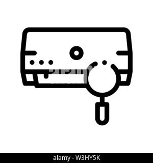 Diagnose gebrochen Conditioner Vektor dünne Linie Symbol Stock Vektor