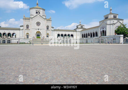 Cimitero Monumentale, monumentale Friedhof, in Mailand, Italien. Einer der größten Friedhöfe Europas, der Haupteingang & Famedio, Hall of Fame Stockfoto