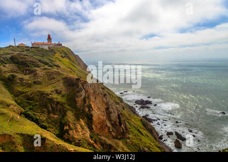 Leuchtturm Cabo da Roca, dem westlichsten Punkt Europas Stockfoto