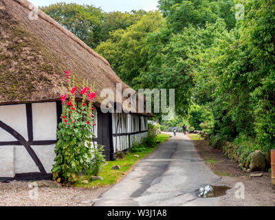 Traditionelles Haus auf der Insel Lyoe in der dänischen Inselgruppe in der Nähe von Fünen, Dänemark Stockfoto