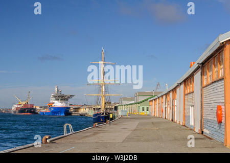 Alte Lager an Victoria Quay im Inneren Hafen - Fremantle, WA, Australien Stockfoto