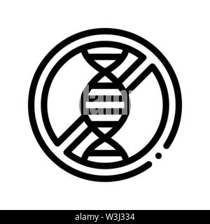 Allergen kostenlos Anmelden Genom Vektor dünne Linie Symbol Stock Vektor