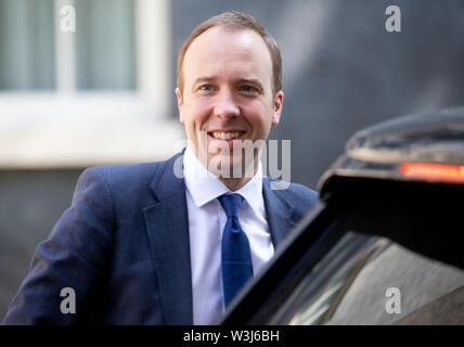 London, Großbritannien. 16. Juli, 2019. Matthäus Hancock, Gesundheitsminister, verlässt die Sitzung. Theresa May Vorsitz möglicherweise Ihre letzte Kabinettssitzung, bevor Sie die Schritte unten am 24. Juli. Credit: Tommy London/Alamy leben Nachrichten Stockfoto