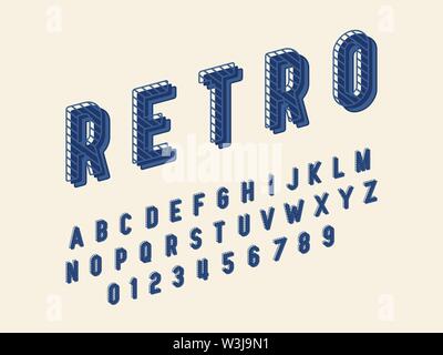Retro Schrift und Alphabet. Vektor illustration Stock Vektor