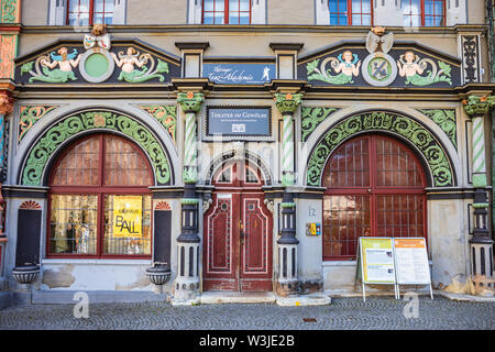 WEIMAR, Deutschland - ca. Juli 2019: Stadtbild von Weimar in Thüringen, Deutschland Stockfoto