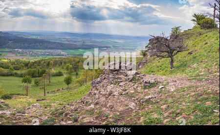 Der Blick vom Staffelberg Berg in der Nähe von Lichtenfels, Bayern, Deutschland Stockfoto