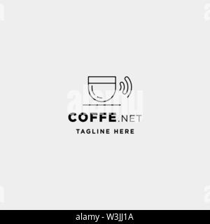 Kaffee wlan Logo Design vector Cafe internet Symbol Symbol isoliert Stock Vektor