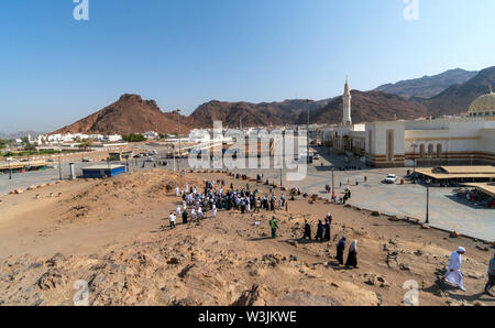 Medina, Saudi-Arabien. Uhud Hill ist ein historischer Ort in der islamischen Geschichte. Stockfoto