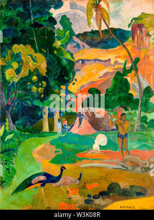 Paul Gauguin, Matamoe (Tod), Landschaft mit Pfauen, Landschaftsmalerei, 1892 Stockfoto