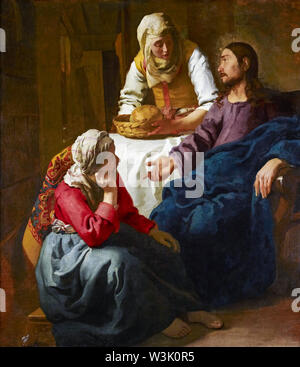 Johannes Vermeer, Christus im Haus von Marta und Maria, Malerei, 1654-1656 Stockfoto